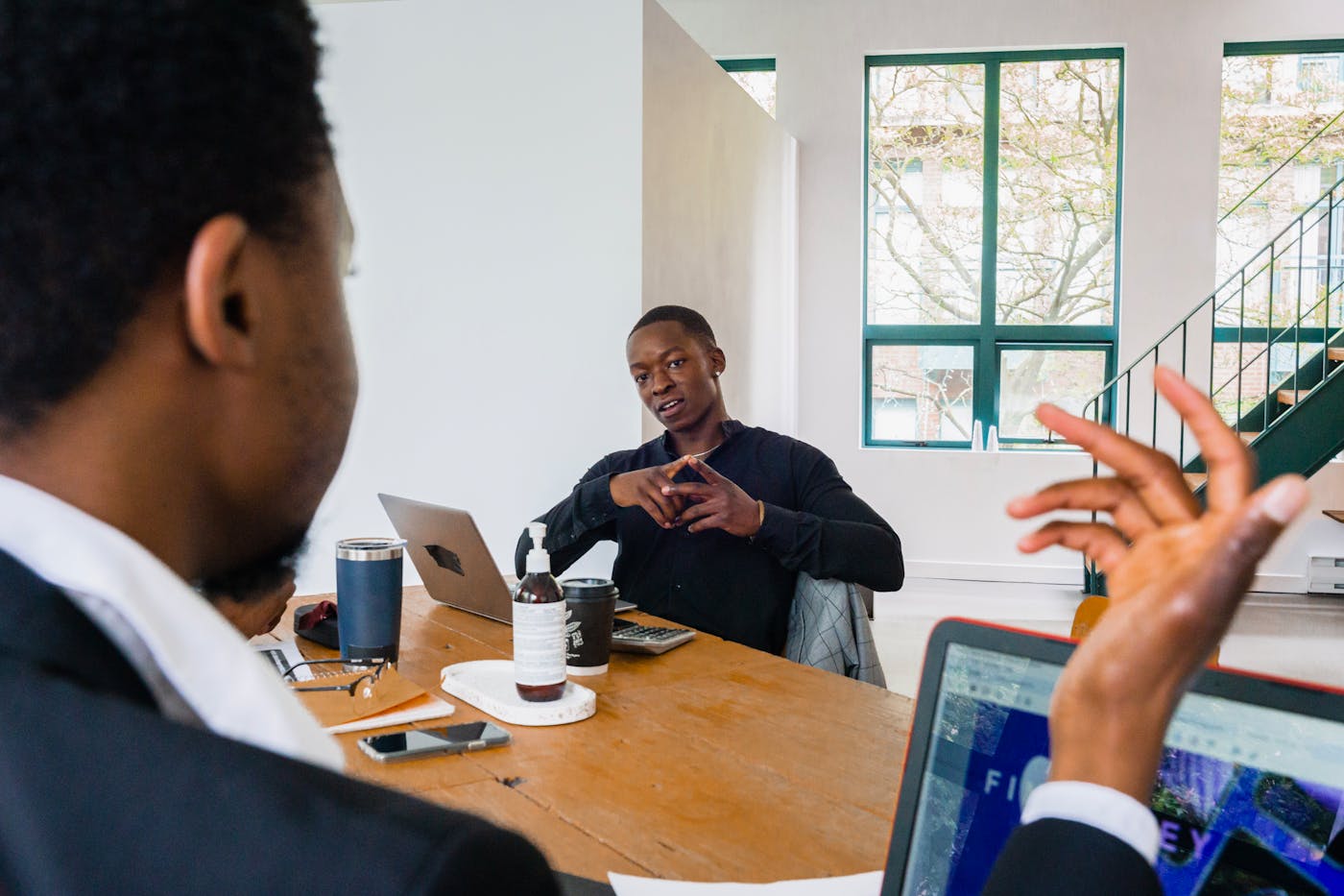 Professionals in a business discussion